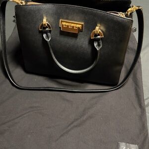Zac Posen Eartha Convertible Black Leather Satchel Original Dust Bag EUC Rare